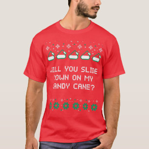 Camiseta Deslize-se para baixo em minha Piada de Natal Cand