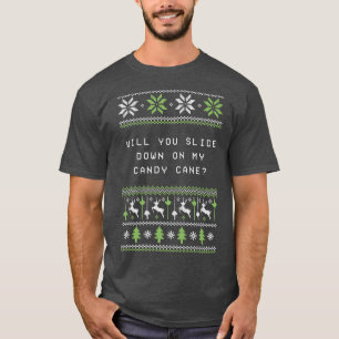 Camiseta Deslize-se para baixo em minha Piada de Natal Cand
