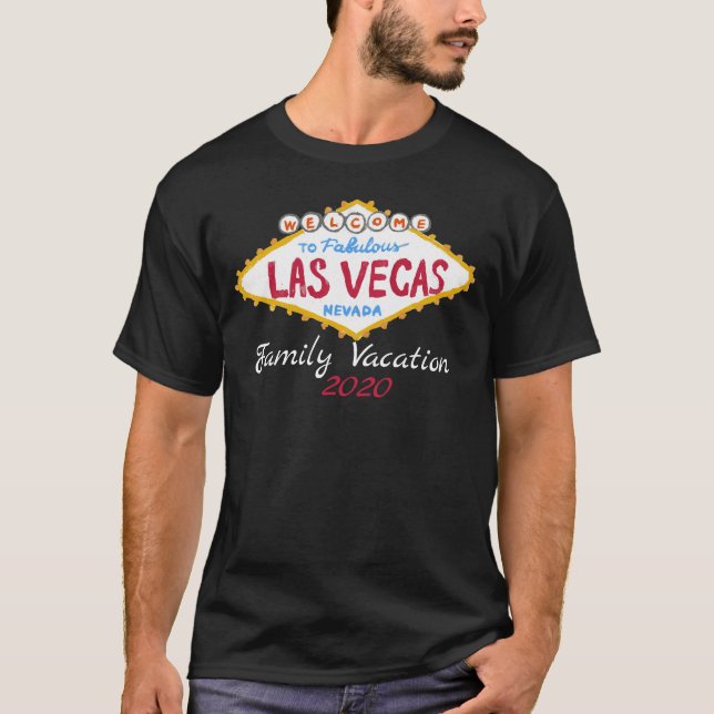 Camiseta Deslocações em Grupo de Férias da Família Las Vega (Frente)