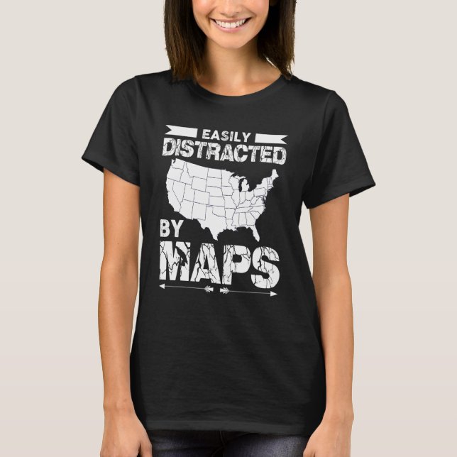 Camiseta Deslocado Facilmente Pelo Mapa 3 De Professores De (Frente)