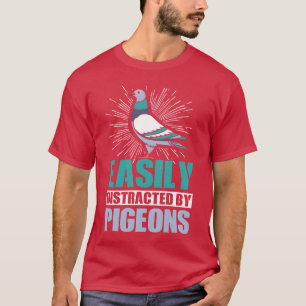 Camiseta Deslocado Facilmente Por Pombos Engraçado Pássaro
