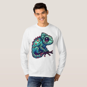 Camiseta Deslocamento do Camaleão Pixel