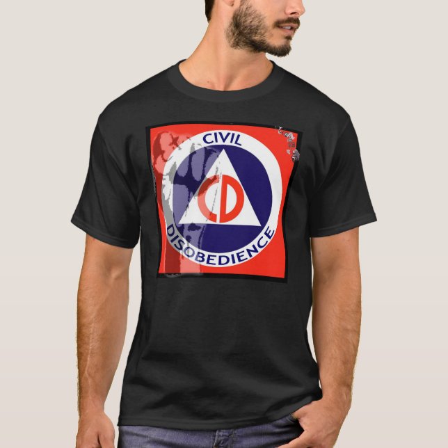 Camiseta DESOBEDIÊNCIA CIVIL - obscuridade (Frente)