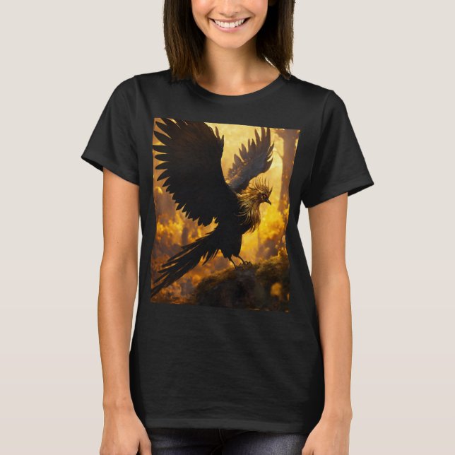 Camiseta Desolar Tee Phoenix Ouro e Preto Magical" (Frente)