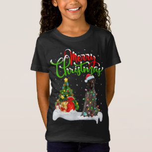 Camiseta Desorações do Xmas - Cachorro de Ponteiro Baixo Al