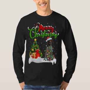 Camiseta Desorações do Xmas - Cachorro de Ponteiro Baixo Al