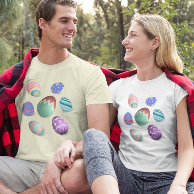 Camiseta Desorativa Colorida De Ovos Em Páscoa Divertida (Criador carregado)