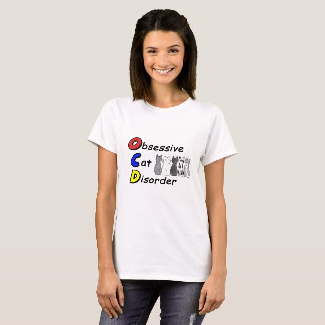 Camiseta Desordem obsessiva do gato (Frente Completa)