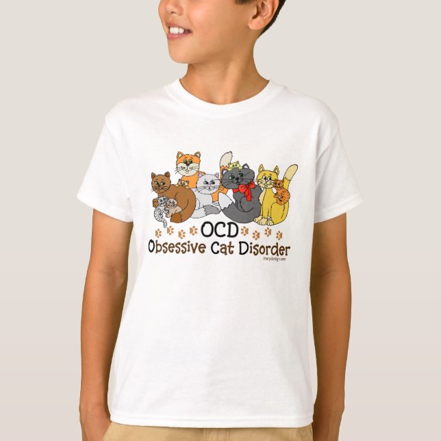 Camiseta Desordem obsessiva do gato de OCD (Frente)