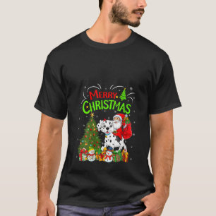 Camiseta Desortações de Natal Luzes Papais noeis Andando Ca