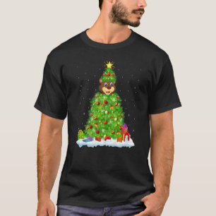 Camiseta Desortações de Natal Luzes Papais noeis Bebem Árvo