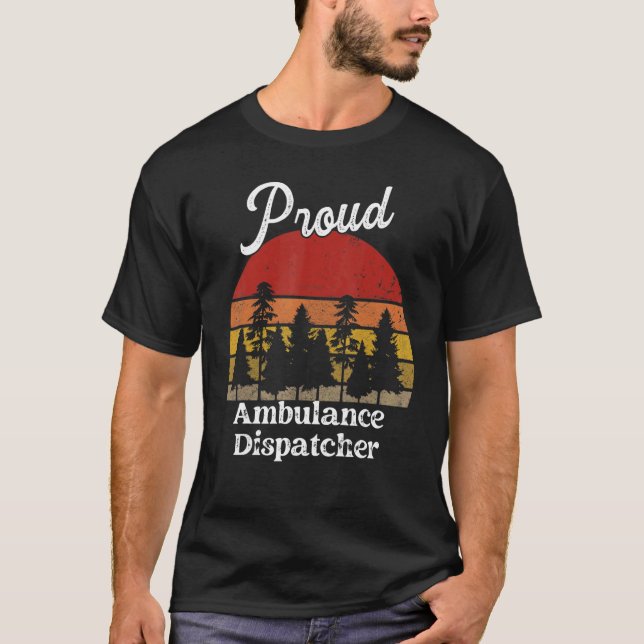 Camiseta Despachante de Ambulância  Profissões do Título do (Frente)