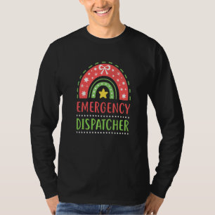 Camiseta Despachante de Emergência Natal Boho Arco-íris 911