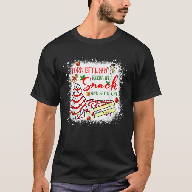 Camiseta Despedaçada Entre Olhar Como Um Lanche E Comer Um  (Frente)
