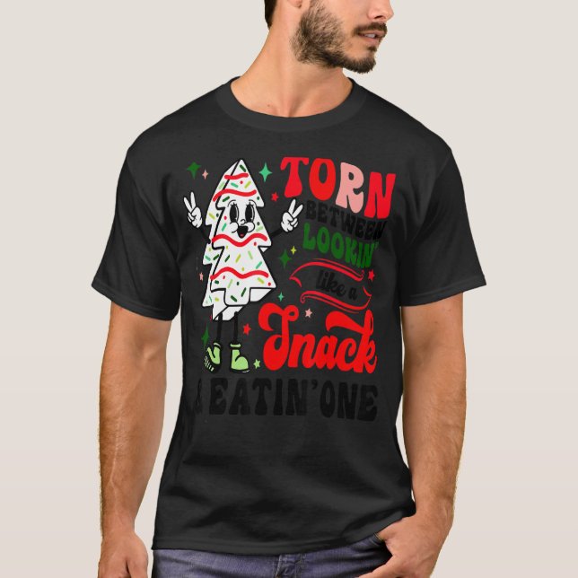 Camiseta Despedaçada Entre Olhar Como Um Pinto E Comer Um (Frente)