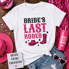 Camiseta Despedida de Solteira Country Rosa Último Rodeio d