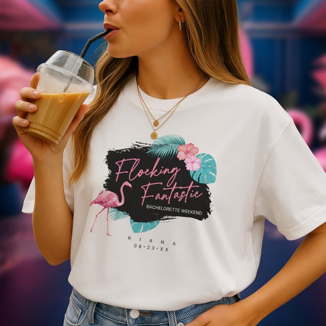 Camiseta Despedida de Solteira Flamingo Flocando Fantástico (Criador carregado)