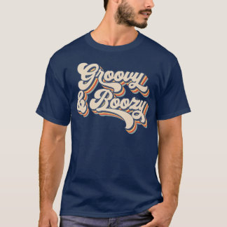 Camiseta Despedida de Solteira Groovy e Boozy Retro Noiva C