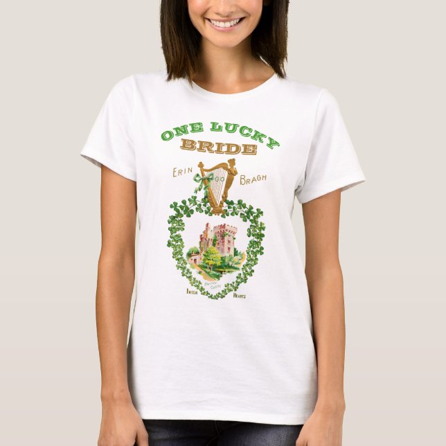 Camiseta Despedida de Solteira Irlandesa Noiva Sortuda (Frente)