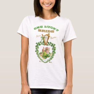 Camiseta Despedida de Solteira Irlandesa Uma Noiva Sortuda