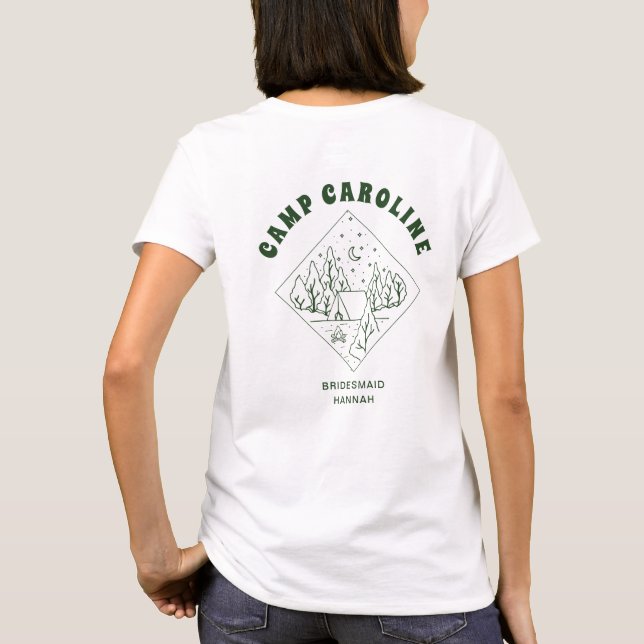 Camiseta Despedida de Solteira no Acampamento Personalizado (Verso)