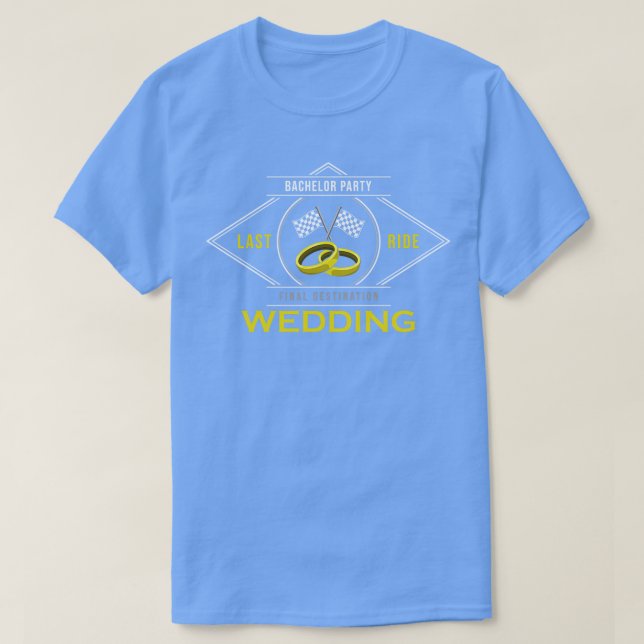 Camiseta Despedida de solteiro com aliança de casamento par (Frente do Design)