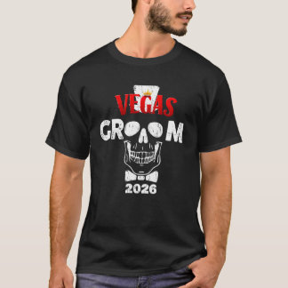 Camiseta Despedida de Solteiro Vegas Grupo 2026 Casado em V