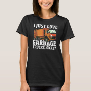 Camiseta Despejar Caminhão Trash Coletando Caminhão de Lixo