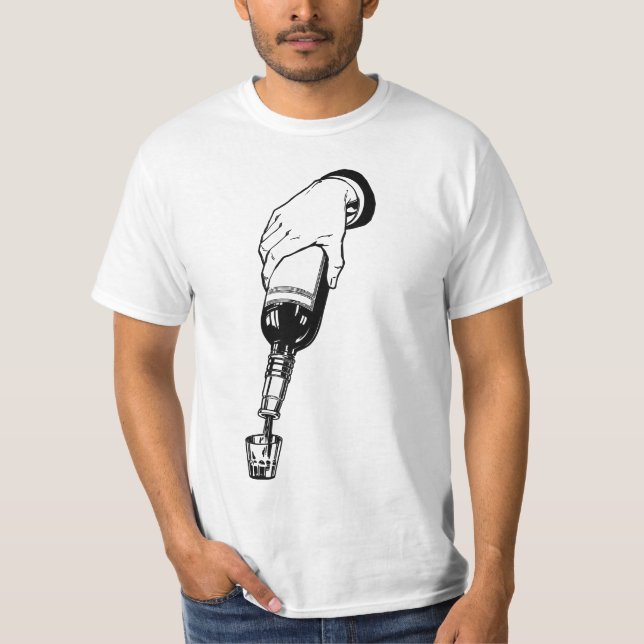 Camiseta Despejo De Uísque Em Arte De Bebendo De Glosso Com (Frente)