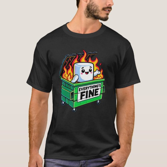 Camiseta despejo engraçado tudo bem marshmallow (Frente)