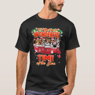 Camiseta Desperdício de cães Fofinhos bonitos no Natal