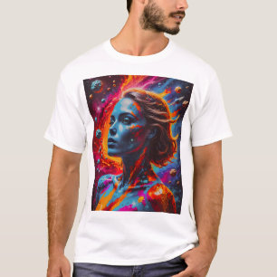 Camiseta Despertar Cósmico: Fusão de Luz e Sonhos S