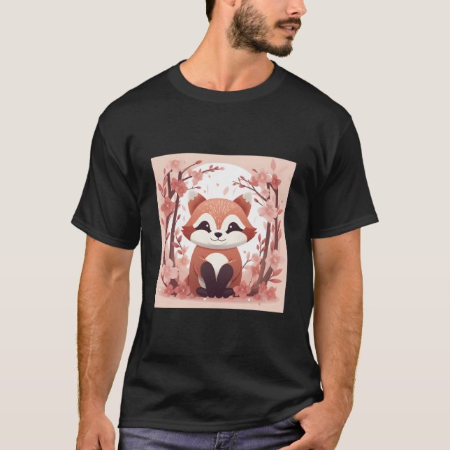 Camiseta Desperte Seu Ness Com Nosso Panda Vermelho E Flor  (Frente)