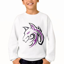 Destaque da Cabeça do Lobo Roxo e Negro