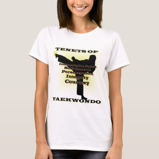 Camiseta Destaque Dourado dos princípios de TKD