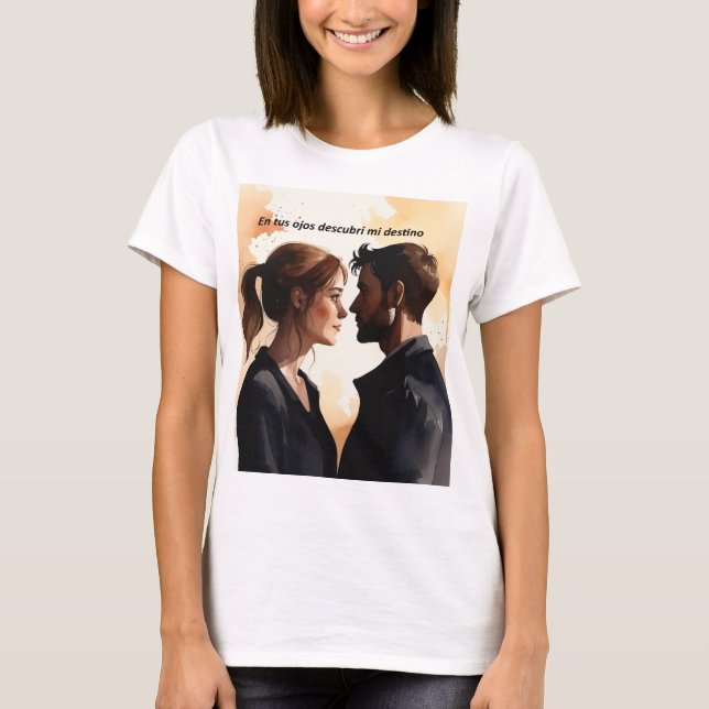 Camiseta Destellos de Miradas: Ilustración en Acuarela que  (Frente)