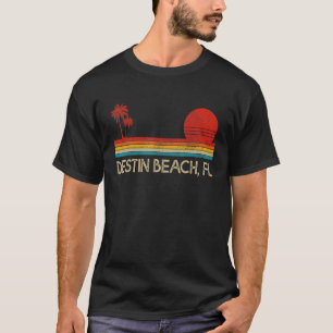 Camiseta Destin Beach Florida FL Surfer Retro Sunset Vintag