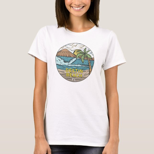 Camiseta Destin Beach Florida Vintage (Frente)