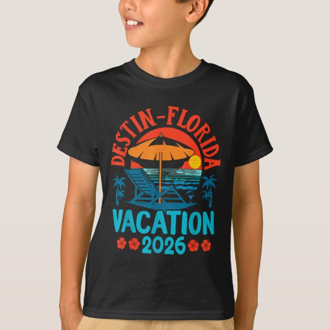 Camiseta Destin Florida 2026 Family Vacation Beach Summer V (Frente)