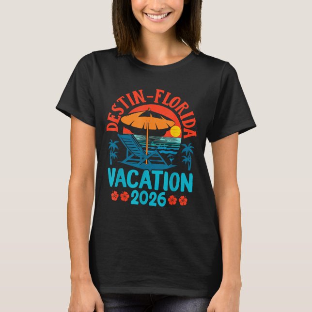 Camiseta Destin Florida 2026 Family Vacation Beach Summer V (Frente)