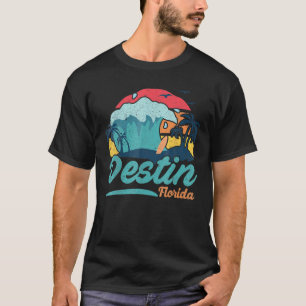 Camiseta Destin Florida Beach Summer Surfing Sun Set Palm T