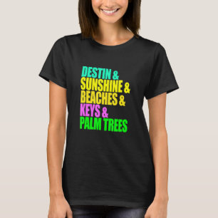 Camiseta Destin Florida Beaches Palm Trees Sunshine Vacatio