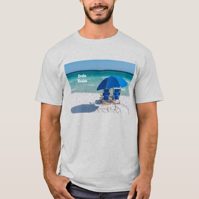 Camiseta Destin Florida Chairs E Umbrella T-Shirt (Frente)