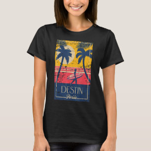 Camiseta Destin Florida Retro Surfer Beach Distresse