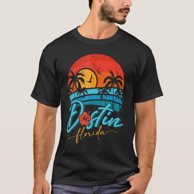 Camiseta Destin Florida Sunset Retro Summer Vacation Beach (Frente)