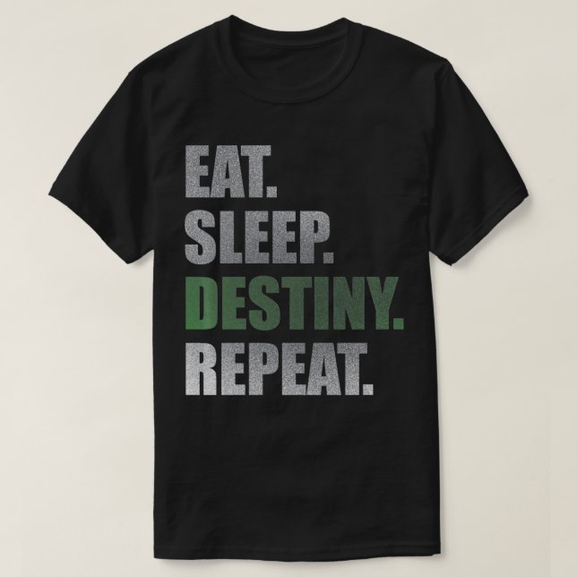 Camiseta Destino Comer Sono Destino Repetir Folha de Folha  (Frente do Design)