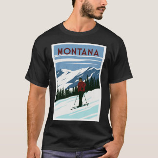 Camiseta destino de esqui de Montana