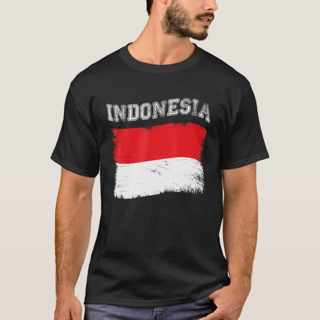Camiseta Destino de Férias Turísticas de Sinalizador Indoné (Frente)