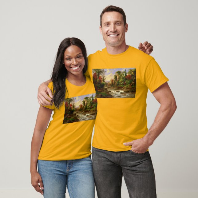 Camiseta Destino de Robert Duncanson do rio da floresta da  (Unissex)