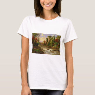 Camiseta Destino de Robert Duncanson do rio da floresta da